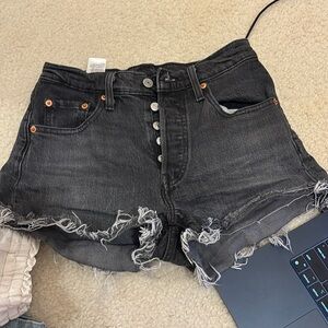 Black Levi 501 shorts